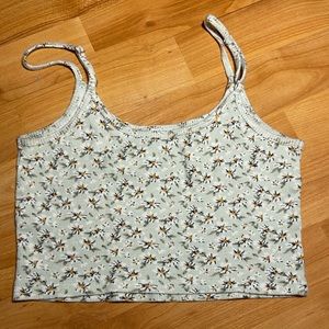 light green floral hollister baby cami tank top